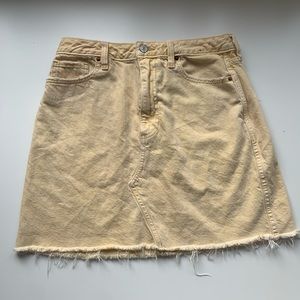 Summery yellow denim skirt
